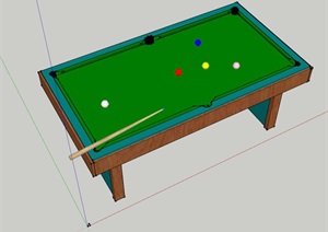 室内台球桌子设计SU(草图大师)模型