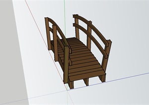 园林木质拱桥设计SU(草图大师)模型