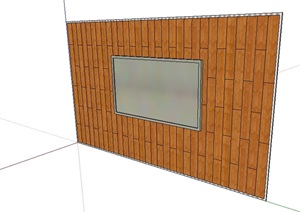 室内电视墙设计SU(草图大师)模型