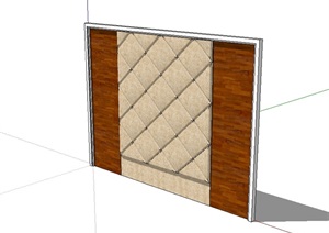 精细的电视背景墙设计SU(草图大师)模型