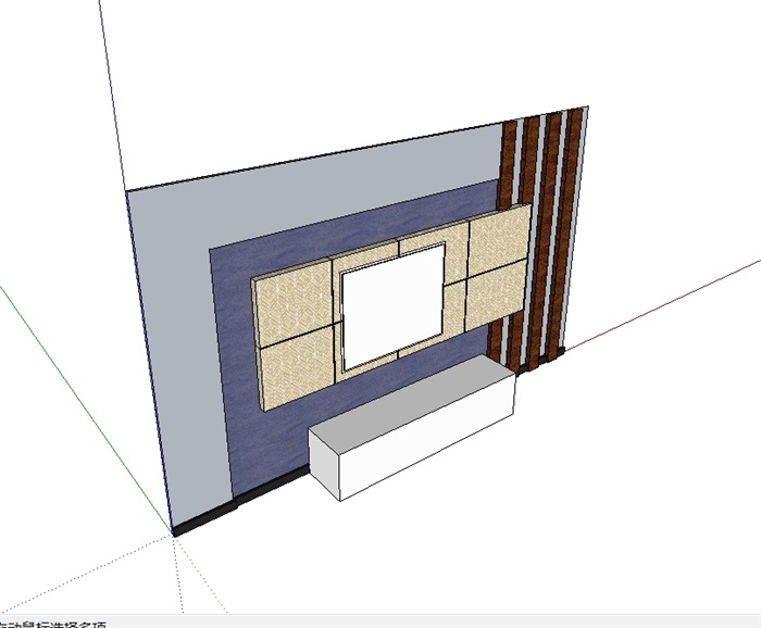 现代室内简约电视背景墙su模型(2)