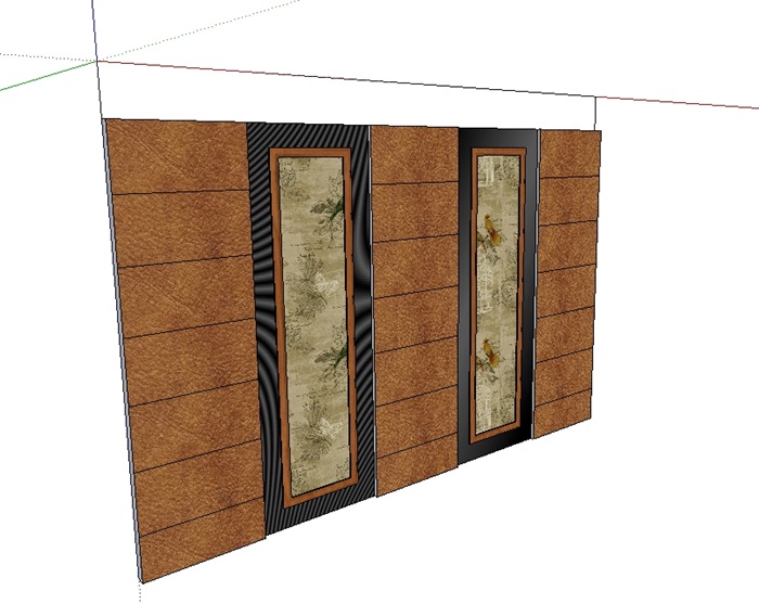 现代室内墙体装饰设计su模型(2)