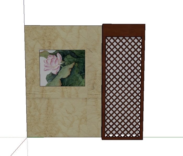 室内空间背景墙装饰设计su模型(3)