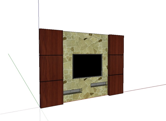 现代电视背景墙经典设计su模型(2)