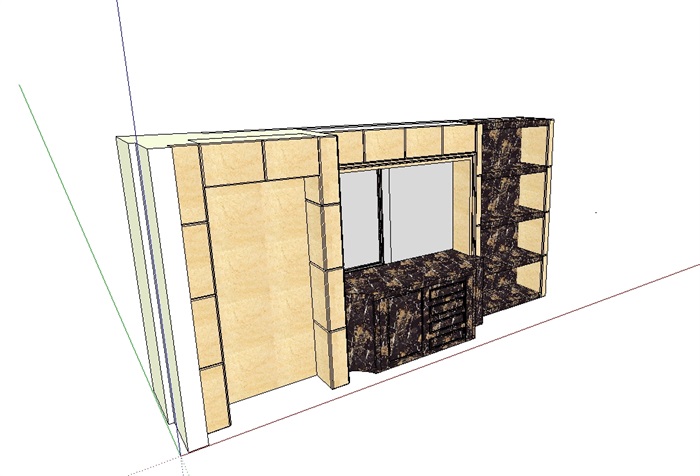 室内现代电视背景墙装饰设计su模型(2)
