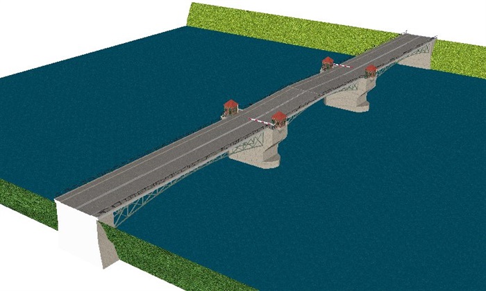 现代交通桥梁建筑设计su模型(3)