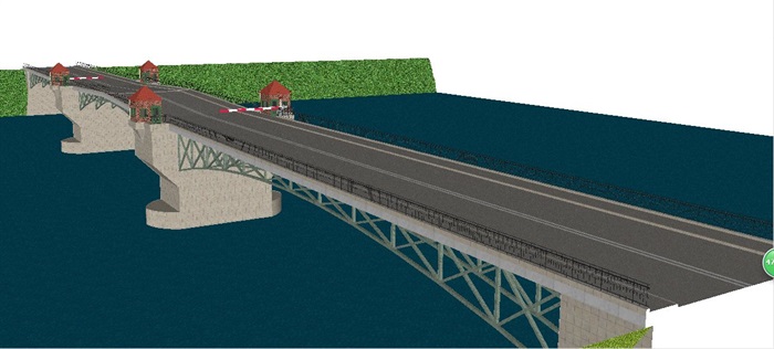 现代交通桥梁建筑设计su模型(1)