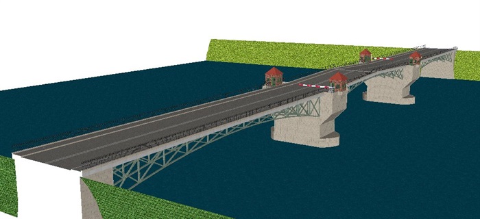 现代交通桥梁建筑设计su模型(2)