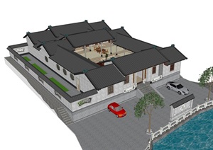 古典中式老宅院建筑设计SU(草图大师)模型