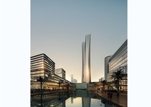 现代多层及高层商业办公综合楼设计psd效果图