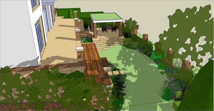 别墅小花园景观设计SU模型