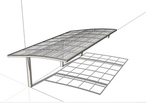 景观钢构玻璃廊架SU(草图大师)模型