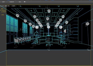 现代详细室内办公空间设计3d模型