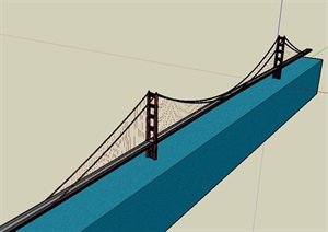 现代风格详细的交通大桥设计SU(草图大师)模型