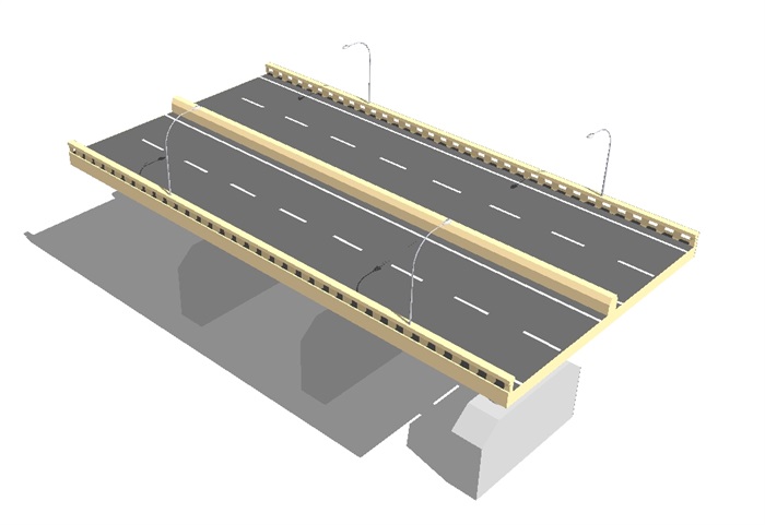 某高速公路桥梁建筑su模型(2)