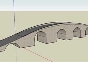 混凝土拱桥设计SU(草图大师)模型