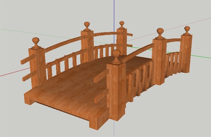 木制小拱桥设计su模型(2)