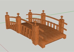 木制小拱桥设计SU(草图大师)模型