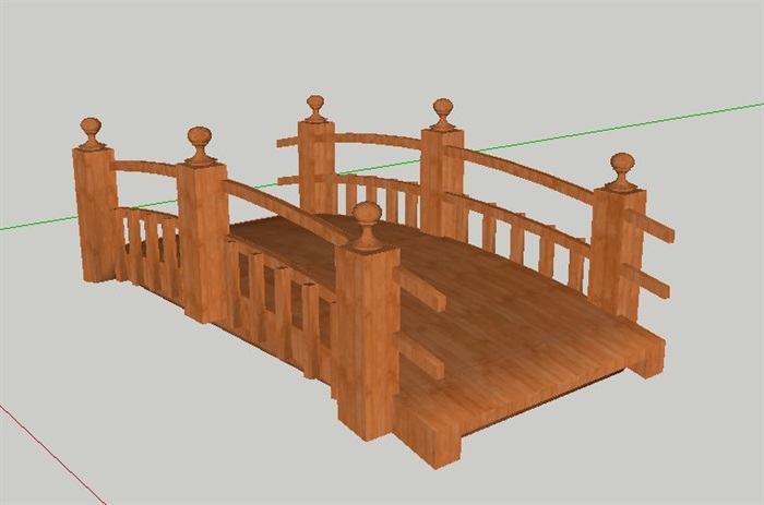 木制小拱桥设计su模型(1)