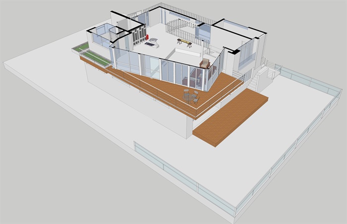 现代风格别墅建筑设计su模型及效果图(6)