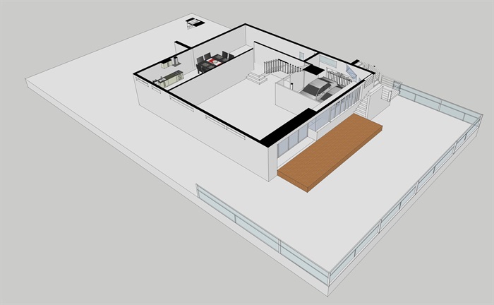 现代风格别墅建筑设计su模型及效果图(8)