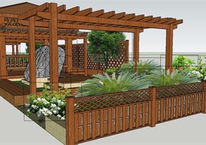小型花园庭院景观及景观节点素材SU(草图大师)模型