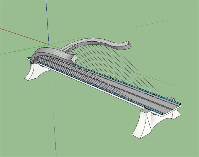 现代独特的交通桥设计su模型(3)