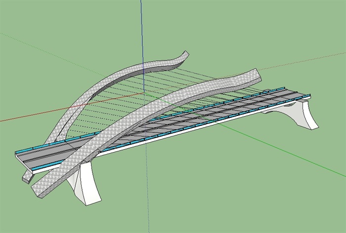 现代独特的交通桥设计su模型(2)