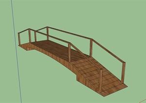 现代防腐木景观桥设计SU(草图大师)模型