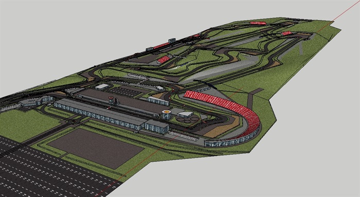 某赛车跑道详细设计su模型(2)