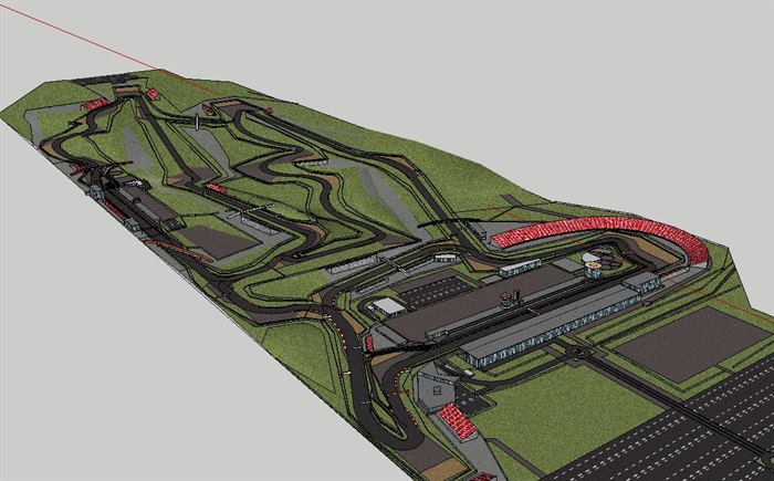 某赛车跑道详细设计su模型(3)
