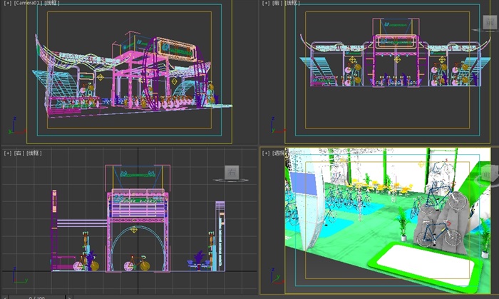 現代自行車展廳詳細設計3d模型[原創]