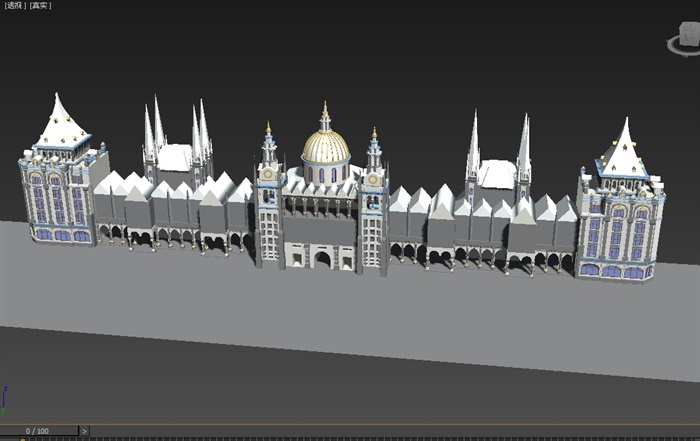 某现代风格别墅城堡建筑3d模型(3)