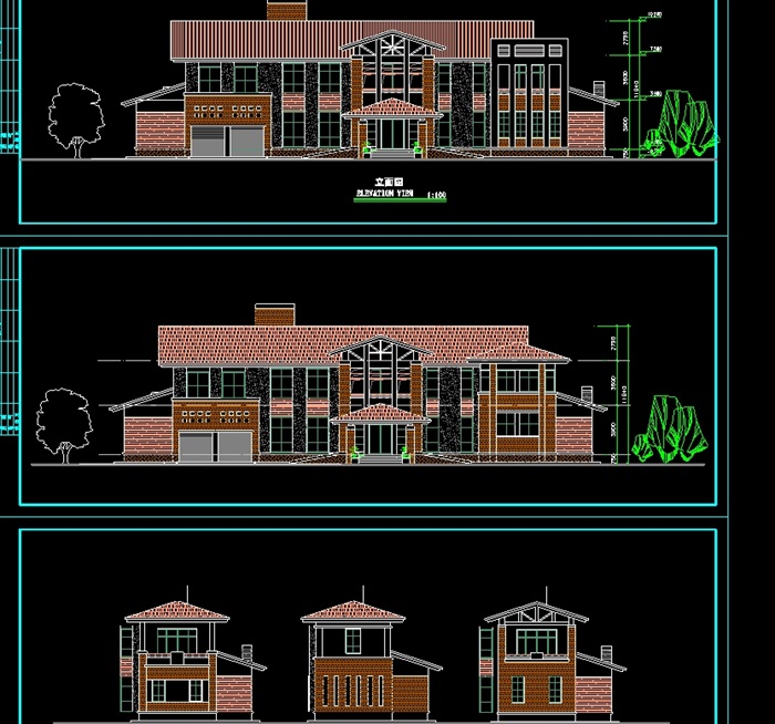 两层独立别墅cad方案设计(4)