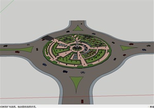 某交通中心小花园景观SU(草图大师)模型