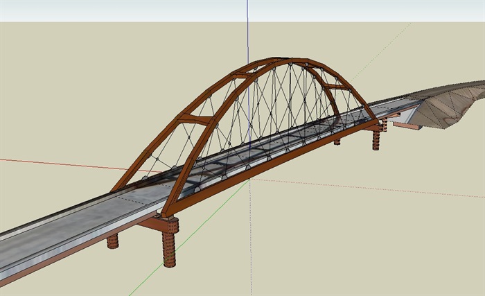 现代交通码头大桥详细设计su模型(1)