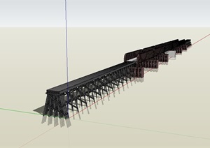 现代独特的交通大桥SU(草图大师)模型