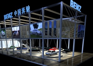 某汽车详细展厅设计3d模型