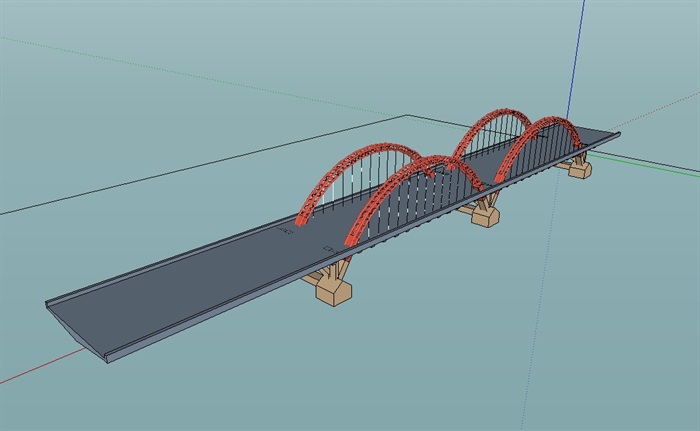 现代风格详细完整的交通桥设计3d模型(3)