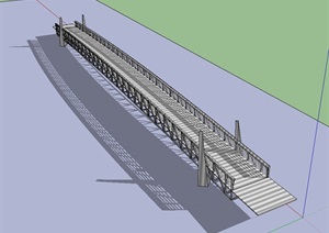现代详细交通码头桥设计SU(草图大师)模型