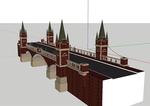 英式交通码头桥设计SU(草图大师)模型