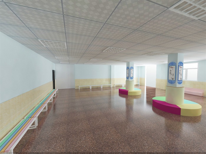 阅览室室内空间设计3d模型