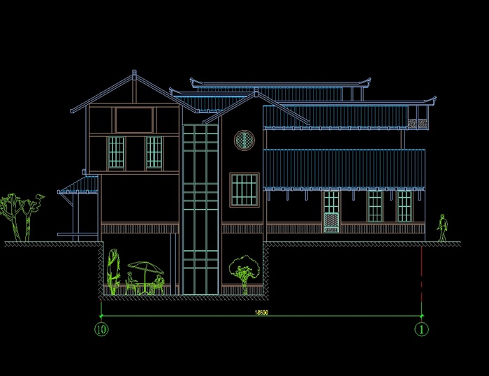 日式别墅建筑设计cad方案图(1)