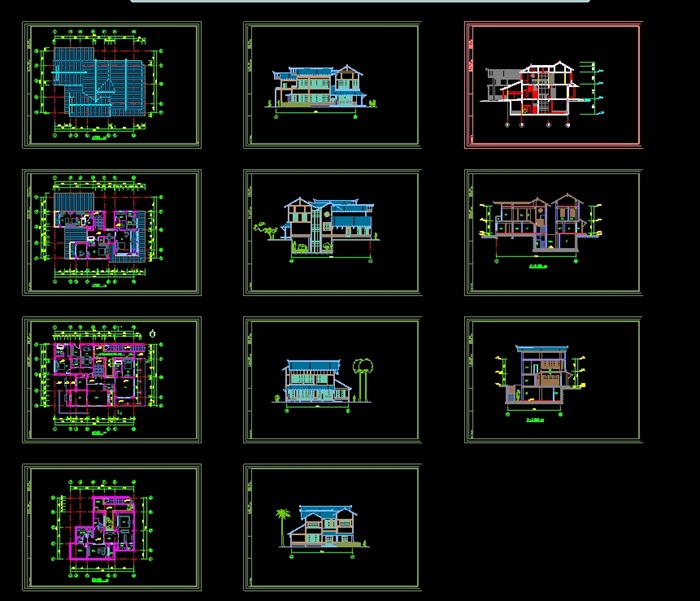 日式别墅建筑设计cad方案图(3)