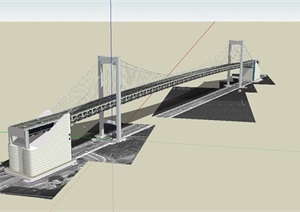 某交通码头大桥设计SU(草图大师)模型