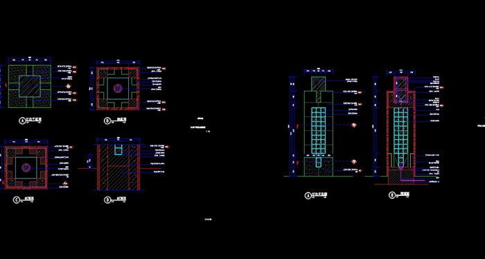 現代詳細的園林景觀燈柱設計cad施工圖[原創]