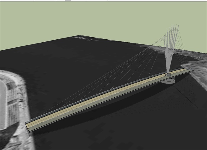 现代过江交通桥设计su模型(2)
