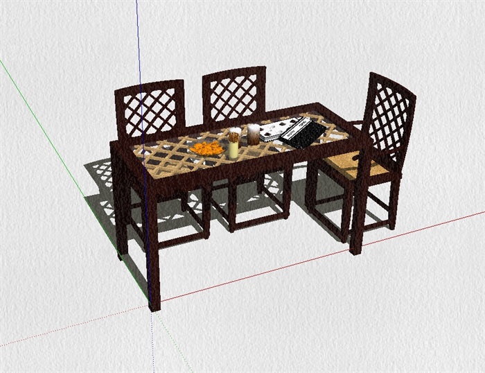 中式餐桌椅SU模型设计(2)