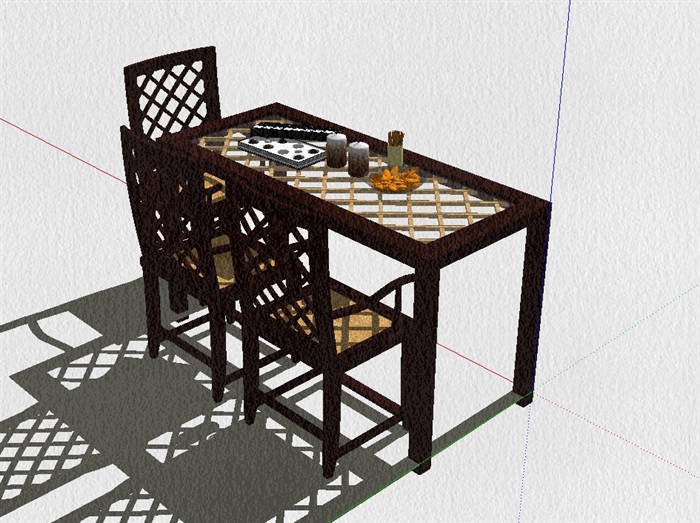 中式餐桌椅SU模型设计(3)