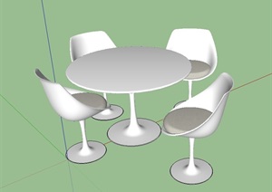 现代休闲咖啡桌椅SU(草图大师)模型